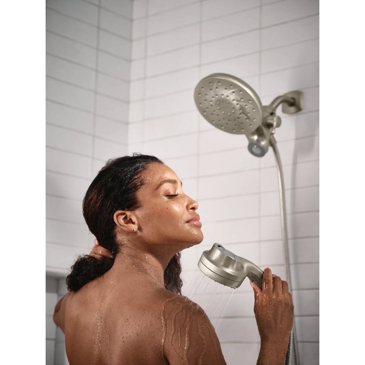 Moen Engage Magnetix Chrome Six-Function Handshower and Rainshower Combo 26010 in Spot Resist Brushed Nickel (26010SRN) - view 6