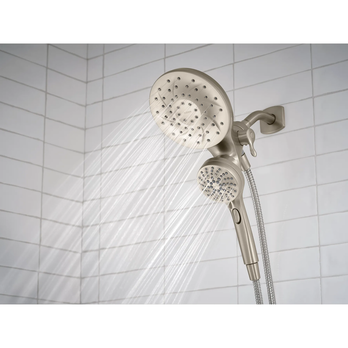 Moen Engage Magnetix Chrome Six-Function Handshower and Rainshower Combo 26010 in Spot Resist Brushed Nickel (26010SRN) - view 9