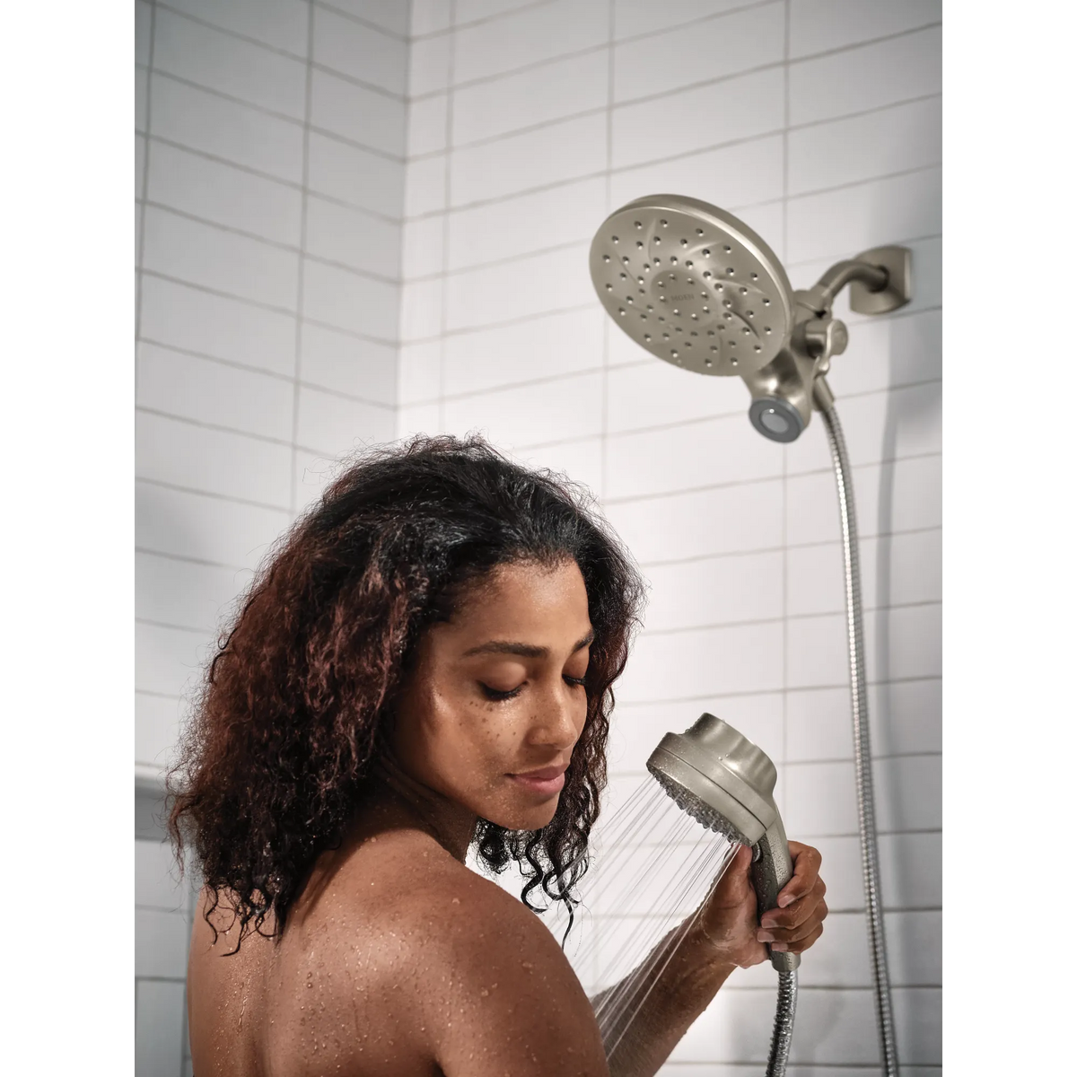 Moen Engage Magnetix Chrome Six-Function Handshower and Rainshower Combo 26010 in Spot Resist Brushed Nickel (26010SRN) - view 7