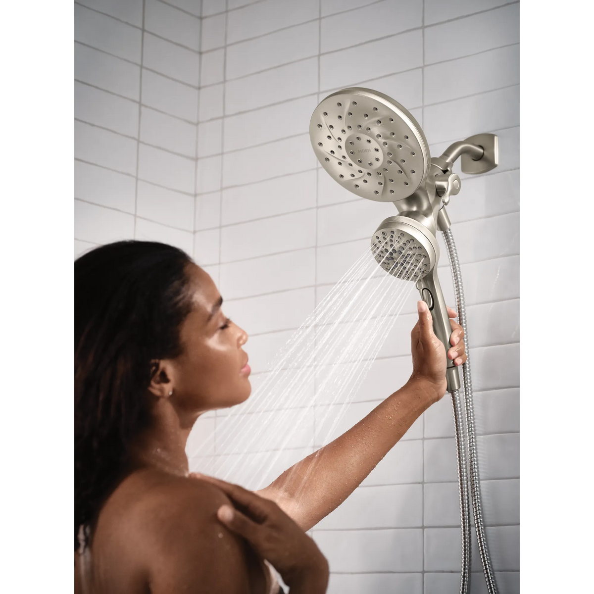Moen Engage Magnetix Chrome Six-Function Handshower and Rainshower Combo 26010 in Spot Resist Brushed Nickel (26010SRN) - view 8