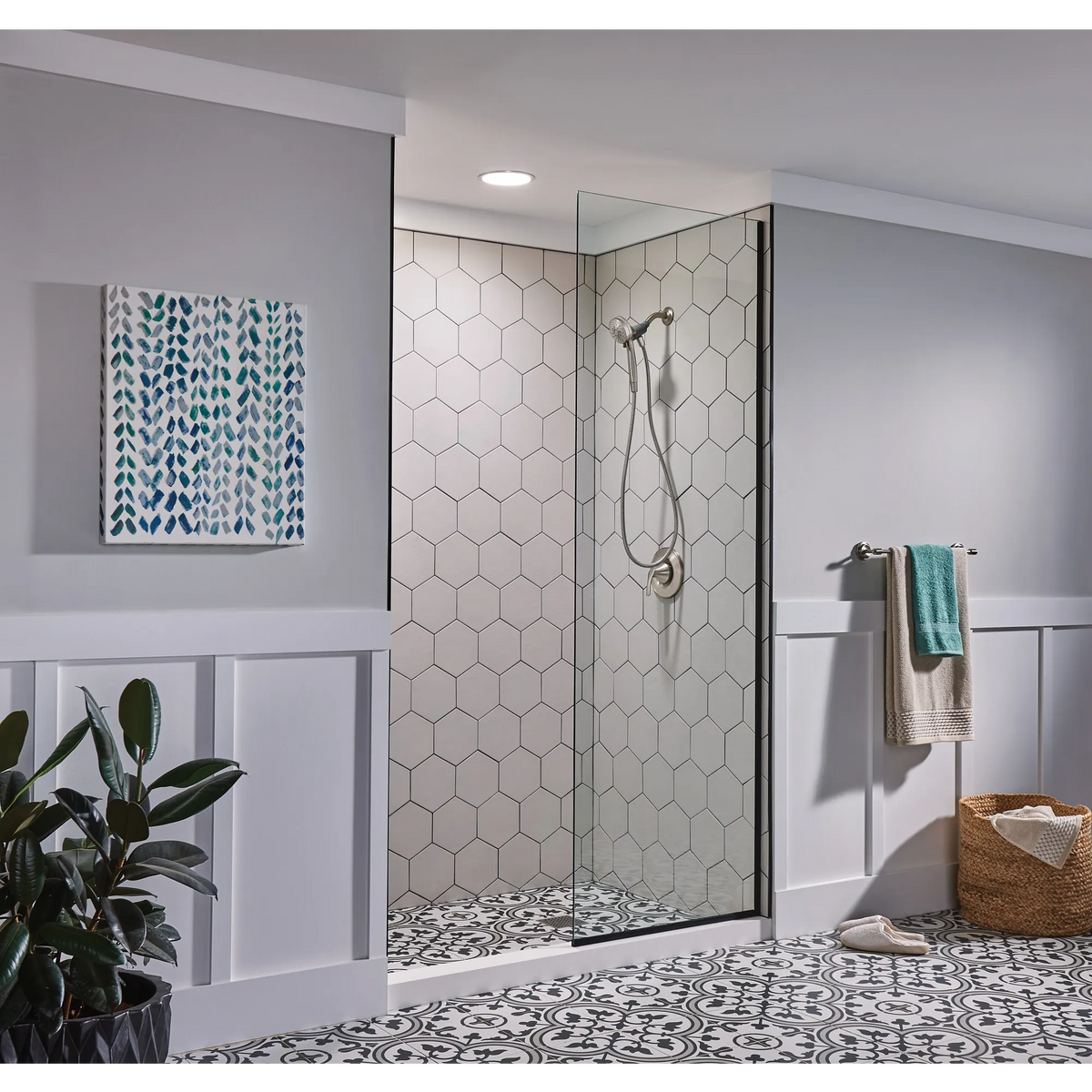 Moen Engage Six-Function 3 1/2" Diameter Spray Head Handheld Shower 26100 in Spot Resist Brushed Nickel (26100SRN) - view 9