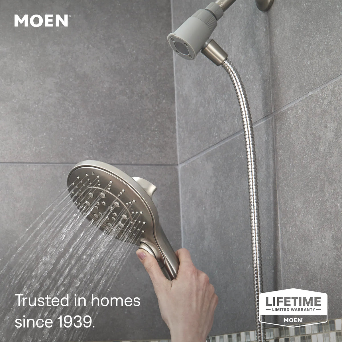 Moen Engage Six-Function 5 1/2" Diameter Spray Head Handheld Shower 26112 in Spot Resist Brushed Nickel (26112SRN) - view 2