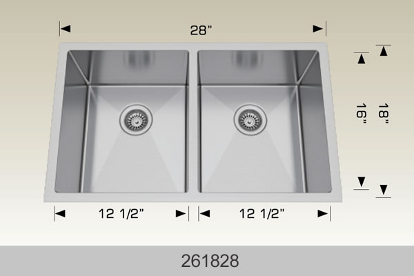 Bosco 261828 28" x 18" Textured Standard Series Radius Corner Kitchen Sink