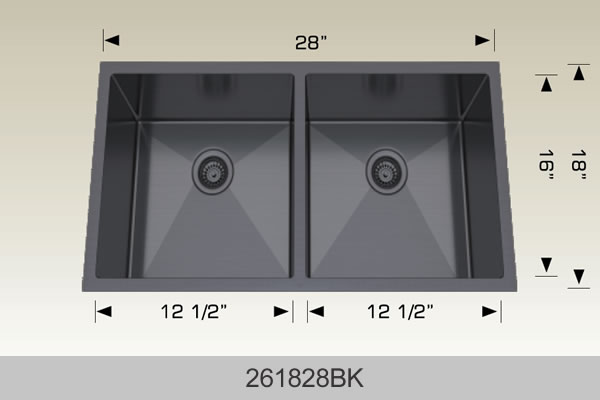 Bosco 261828 28" x 18" Textured Standard Series Radius Corner Kitchen Sink