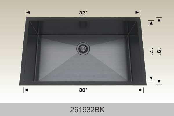 Bosco 261932 32" x 19" Textured Standard Series Kitchen Sink