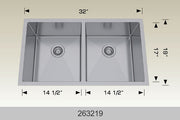 Bosco 263219 32" x 19" Textured Standard Series Kitchen Sink
