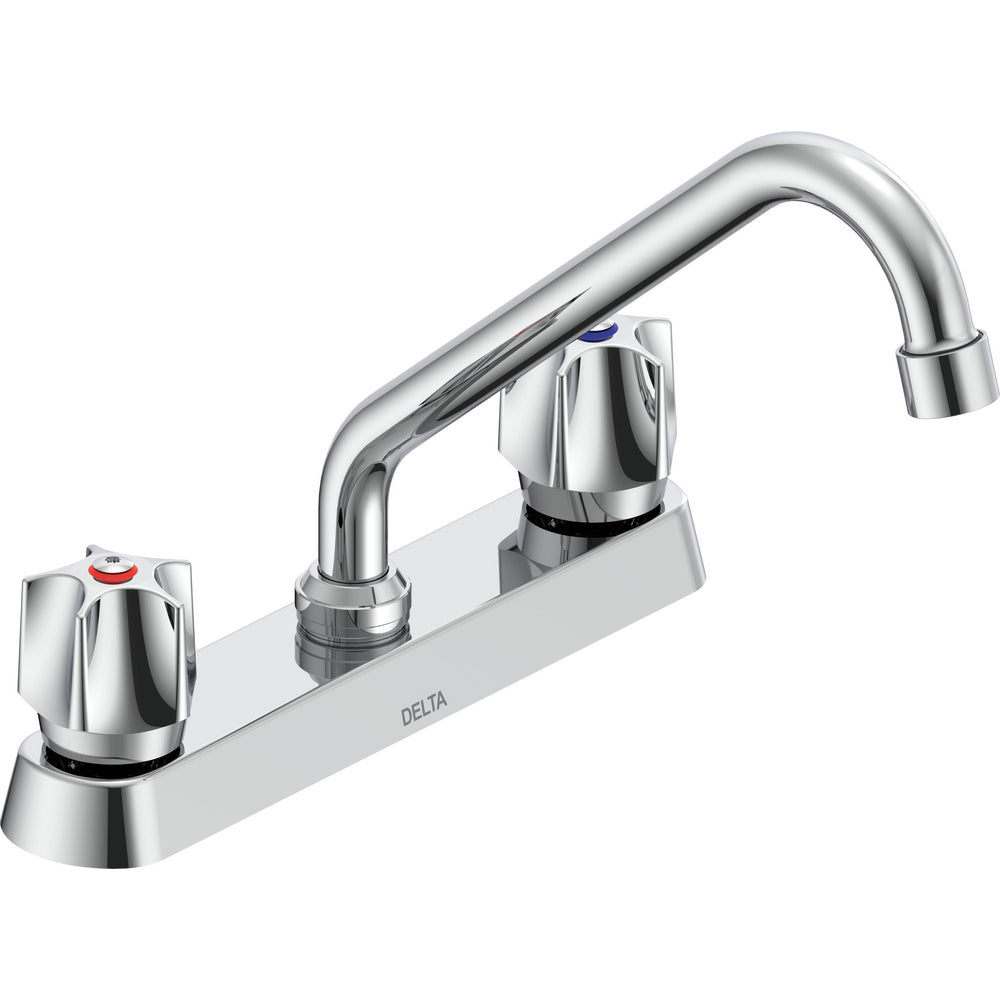 Delta Commercial 26C3221 Two-Handle Deck-Mount Sink Faucet with Swing Spout