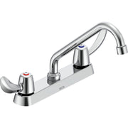 Delta Commercial 26C3232 Two-Handle Deck-Mount Sink Faucet with Swing Spout - Chrome