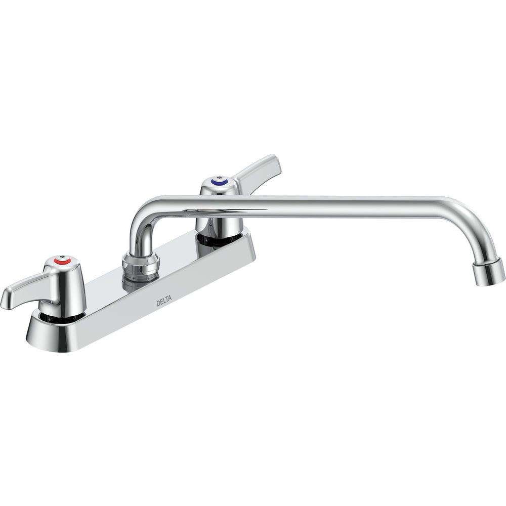 Delta Commercial 26C3233-S8 Two-Handle Deck-Mount Sink Faucet with Swing Spout