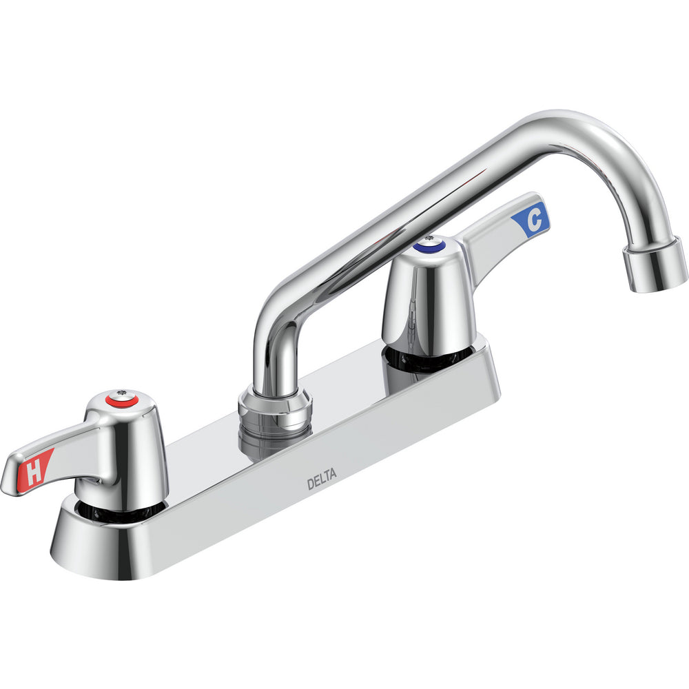 Delta Commercial 26C3233-TI Two-Handle Deck-Mount Sink Faucet with Swing Spout