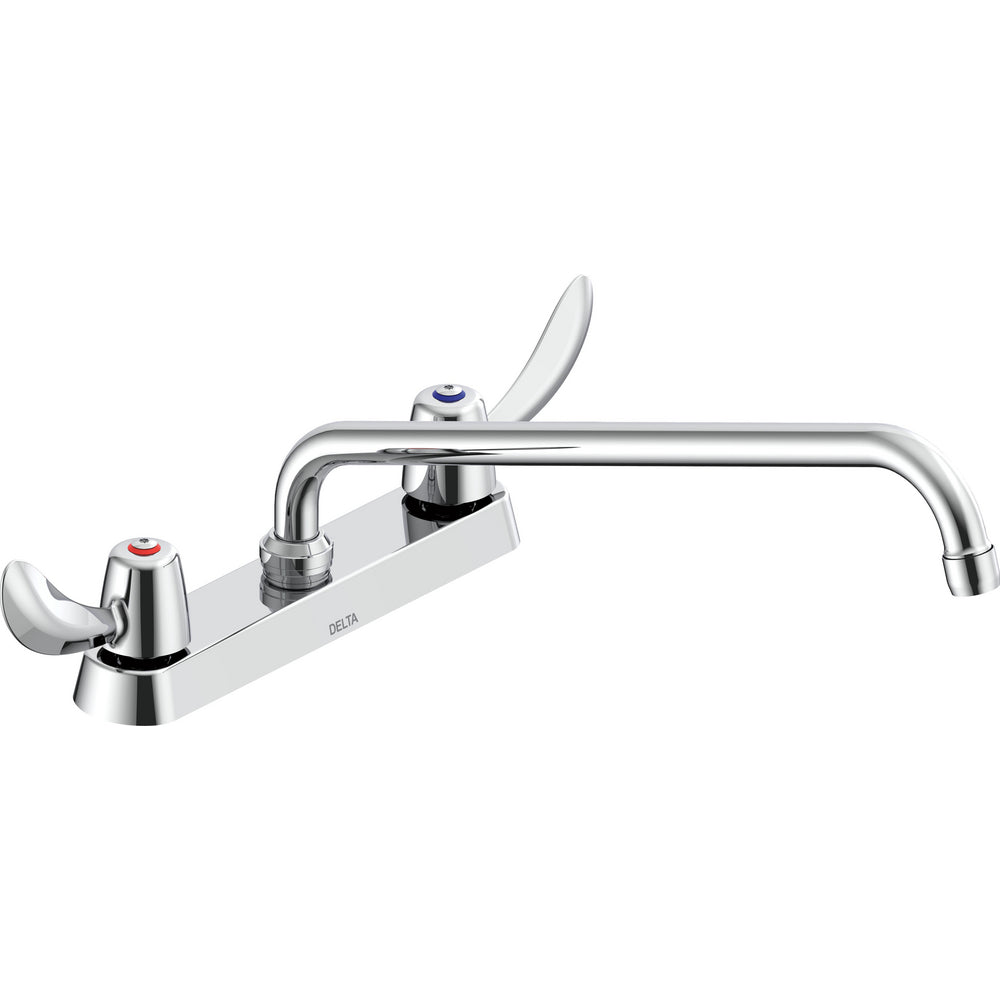 Delta Commercial 26C3242-S8 Two-Handle Deck-Mount Sink Faucet with Swing Spout - Chrome