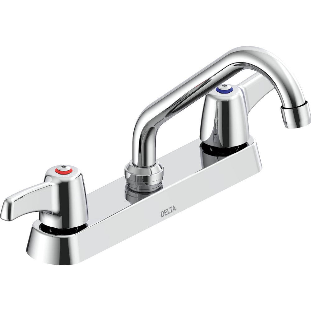 Delta Commercial 26C3243-S3 Two-Handle Deck-Mount Sink Faucet with Swing Spout
