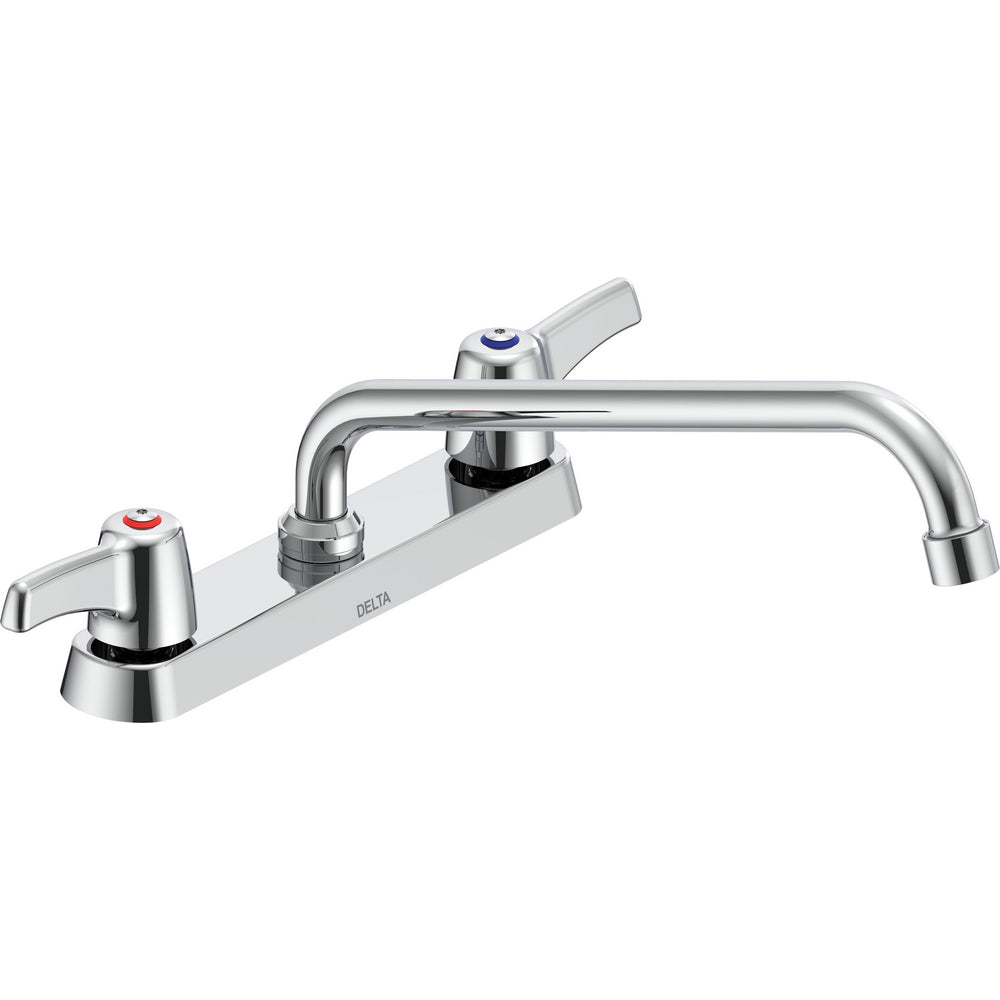 Delta Commercial 26C3243-S7 Two-Handle Deck-Mount Sink Faucet with Swing Spout