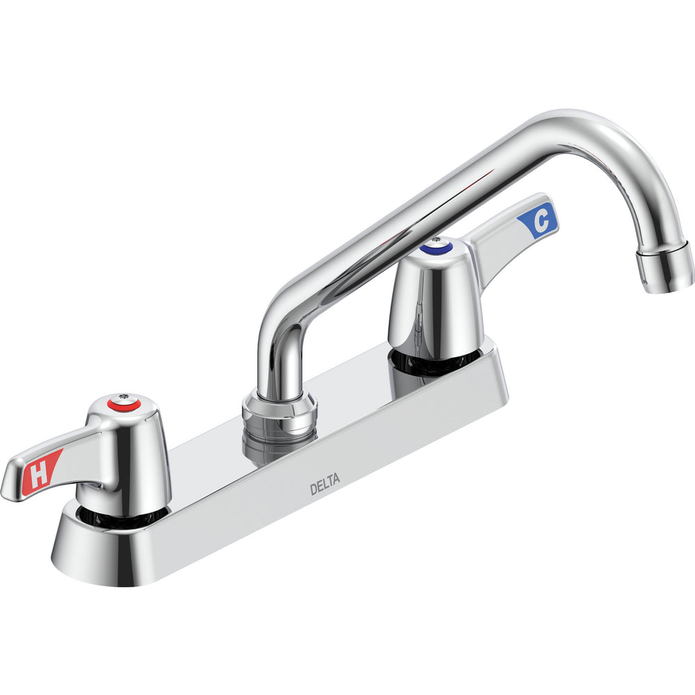 Delta Commercial 26C3243-TI Two-Handle Deck-Mount Sink Faucet with Swing Spout