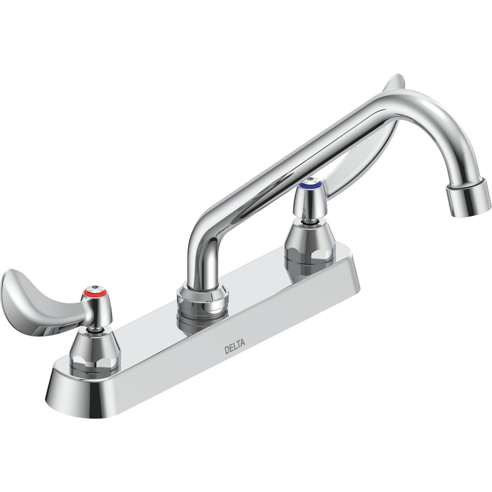 Delta Commercial 26C3244 Two-Handle Deck-Mount Sink Faucet with Swing Spout