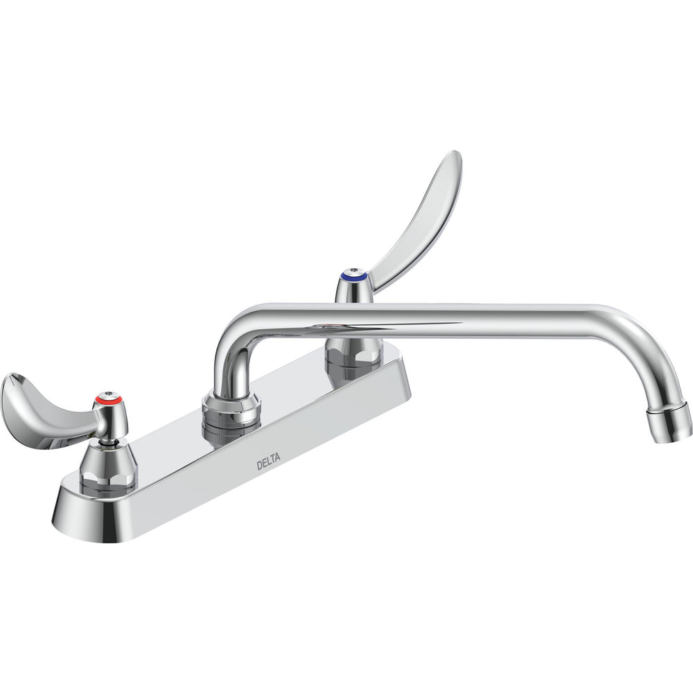 Delta Commercial 26C3244-S7 Two-Handle Deck-Mount Sink Faucet with Swing Spout - Chrome