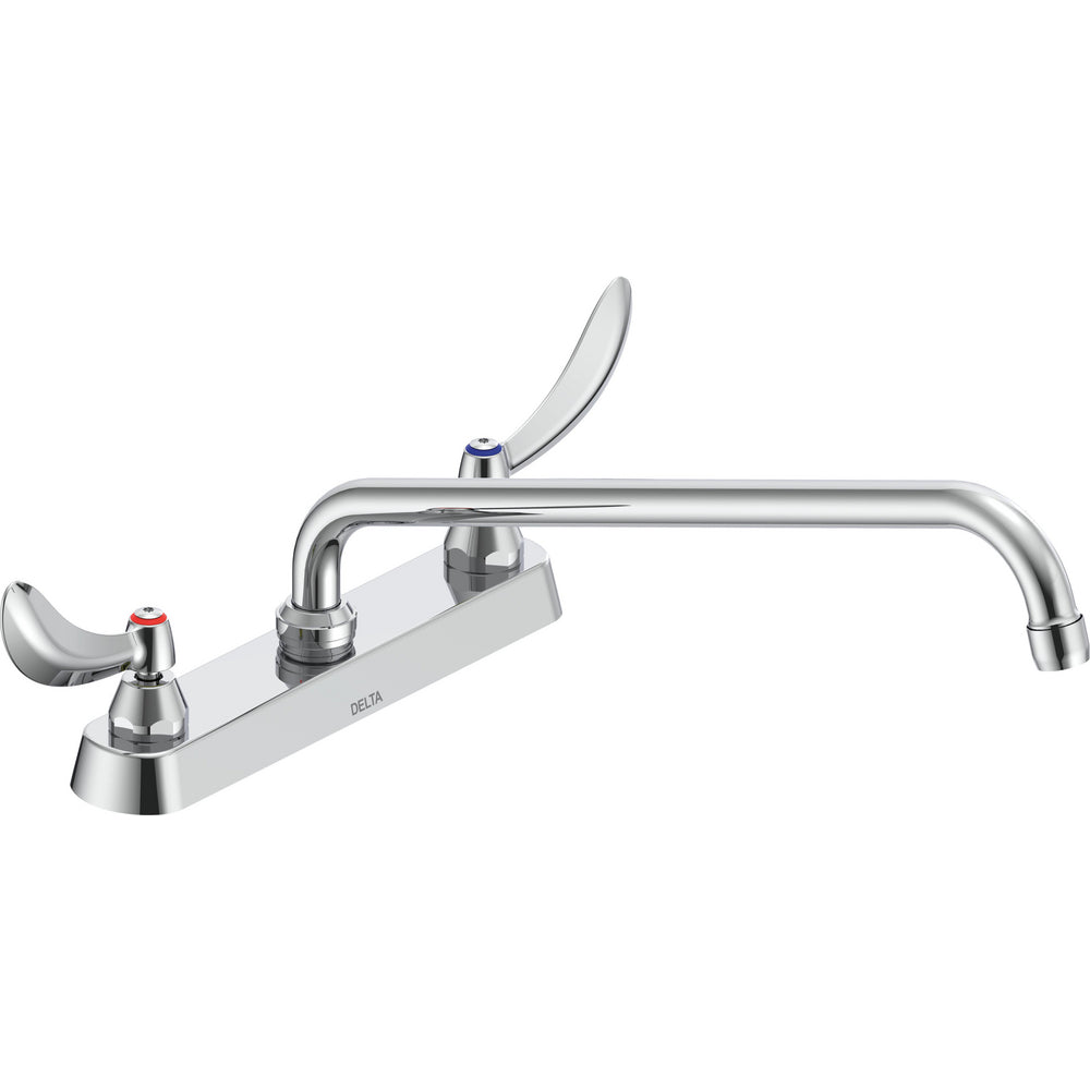 Delta Commercial 26C3244-S8 Two-Handle Deck-Mount Sink Faucet with Swing Spout