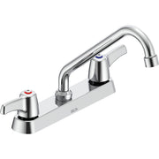 Delta Commercial 26C3253 Two-Handle Deck-Mount Sink Faucet with Swing Spout - Chrome