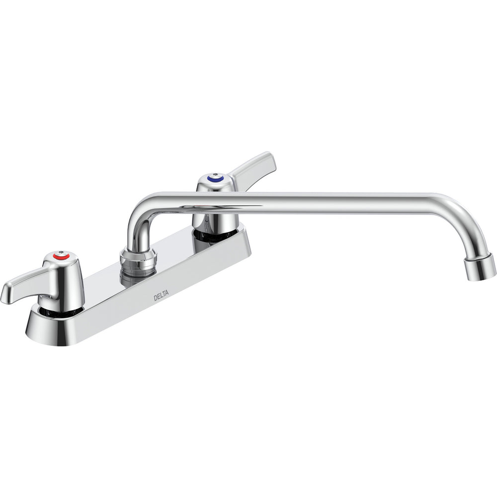 Delta Commercial 26C3253-S8 Two-Handle Deck-Mount Sink Faucet with Swing Spout