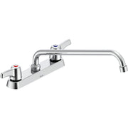 Delta Commercial 26C3253-S8 Two-Handle Deck-Mount Sink Faucet with Swing Spout