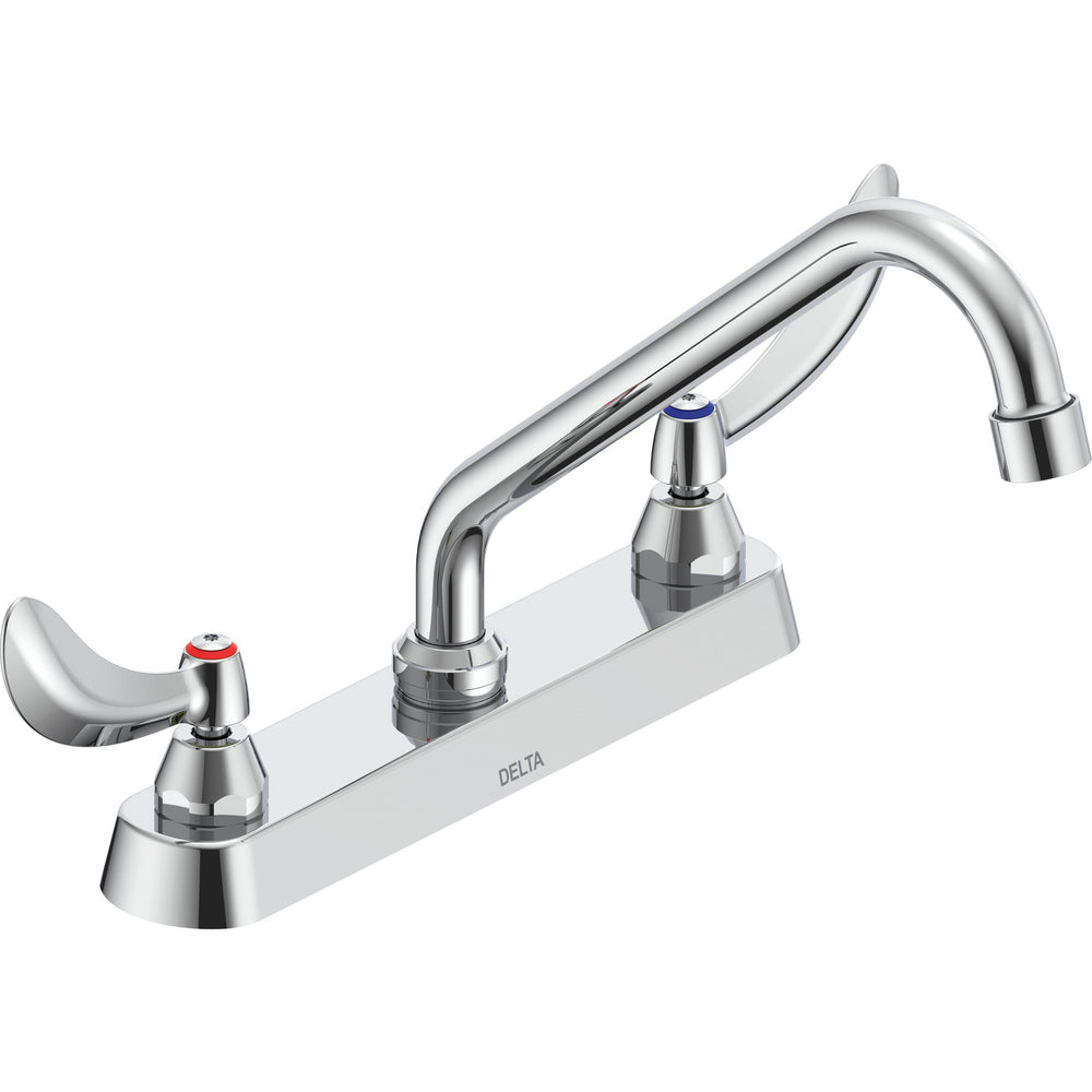 Delta Commercial 26C3254 Two-Handle Deck-Mount Sink Faucet with Swing Spout