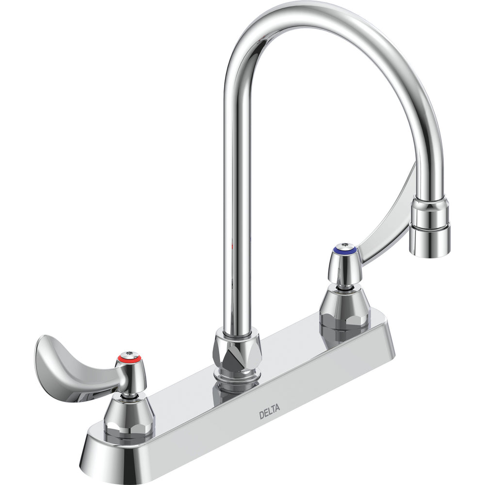 Delta Commercial 26C3924-LS Two-Handle Deck-Mount Sink Faucet with Limited Swing Spout