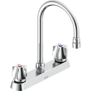 Delta Commercial 26C3931 Two-Handle Deck-Mount Sink Faucet with Gooseneck Spout - Chrome