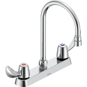 Delta Commercial 26C3932 Two-Handle Deck-Mount Sink Faucet with Gooseneck Spout - Chrome