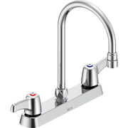Delta Commercial 26C3933 Two-Handle Deck-Mount Sink Faucet with Gooseneck Spout