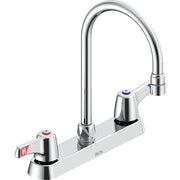 Delta Commercial 26C3933-LS-TI Two-Handle Deck-Mount Sink Faucet with Limited Swing Spout