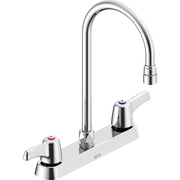 Delta Commercial 26C3933-R5 Two-Handle Deck-Mount Sink Faucet with Gooseneck Spout - Chrome