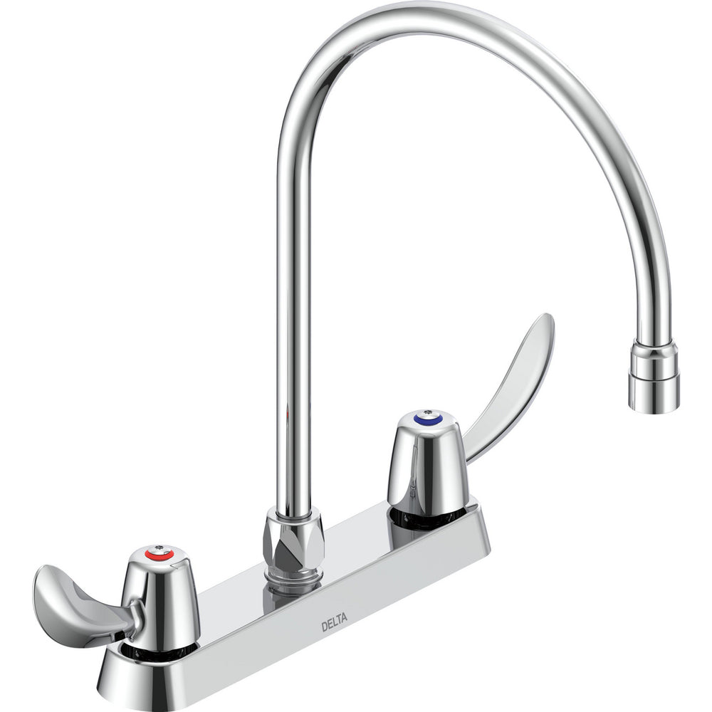 Delta Commercial 26C3942-R7 Two-Handle Deck-Mount Sink Faucet with Gooseneck Spout