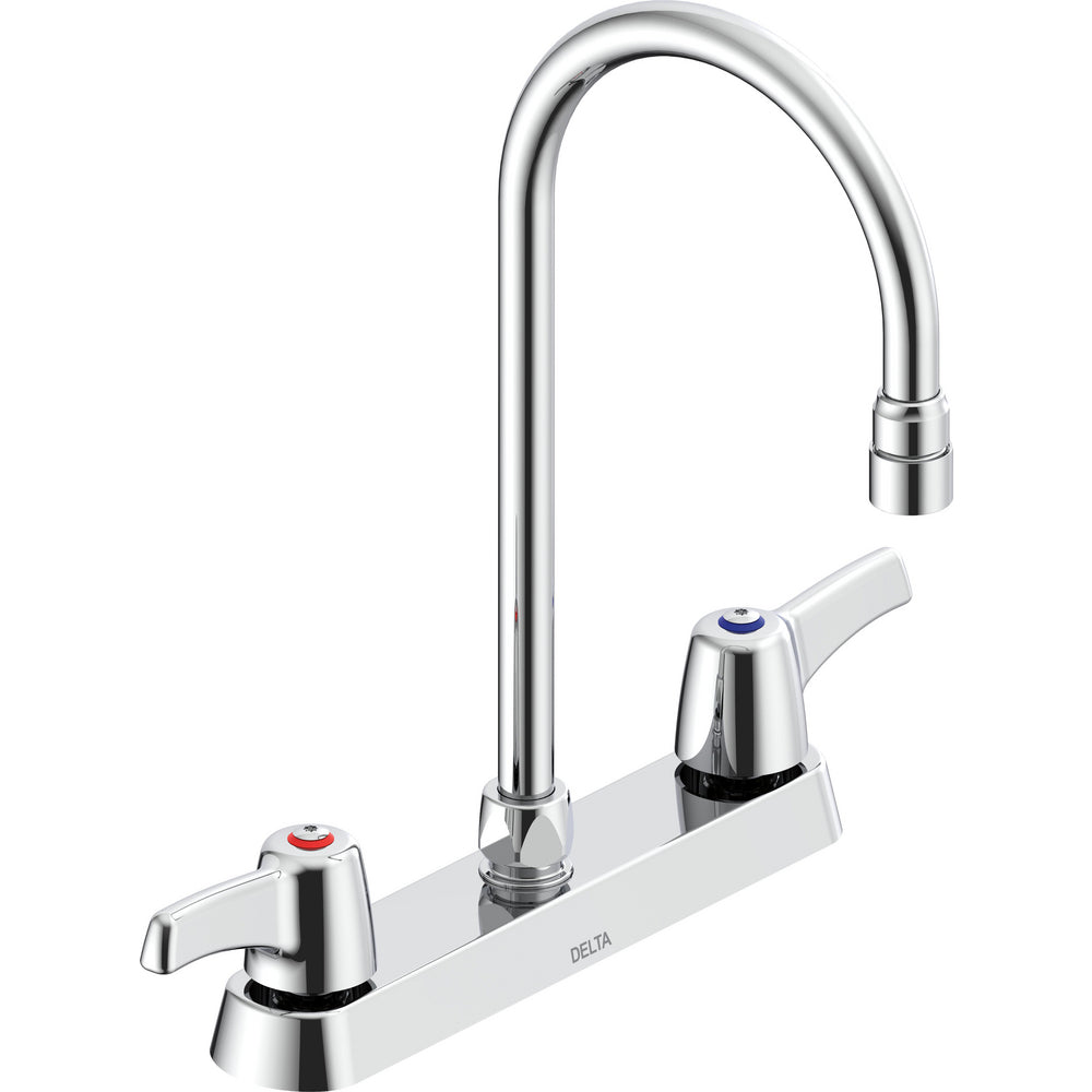 Delta Commercial 26C3943-R5 Two-Handle Deck-Mount Sink Faucet with Gooseneck Spout