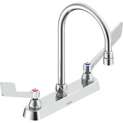 Delta Commercial 26C3945 Two-Handle Deck-Mount Sink Faucet with Gooseneck Spout