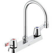 Delta Commercial 26C3953-LS-TI Two-Handle Deck-Mount Sink Faucet with Limited Swing Spout