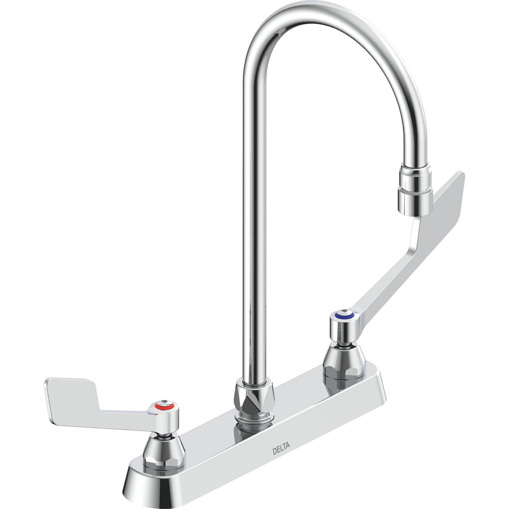 Delta Commercial 26C3955-R6 Two-Handle Deck-Mount Sink Faucet with Gooseneck Spout