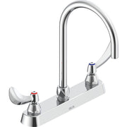 Delta Commercial 26C3964 Two-Handle Deck-Mount Sink Faucet with Gooseneck Spout - Chrome