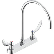 Delta Commercial 26C3964-R7 Two-Handle Deck-Mount Sink Faucet with Gooseneck Spout - Chrome