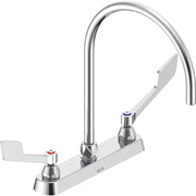 Delta Commercial 26C3965-R7 Two-Handle 8" Cast Deck-Mount Sink Faucet with 9" Spout - Chrome