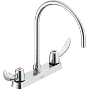 Delta Commercial 26C3972-R7 Two-Handle Deck-Mount Sink Faucet with Gooseneck Spout - Chrome