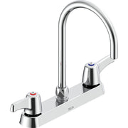 Delta Commercial 26C3973 Two-Handle Deck-Mount Sink Faucet with Gooseneck Spout - Chrome