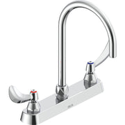 Delta Commercial 26C3974 Two-Handle Deck-Mount Sink Faucet with Gooseneck Spout - Chrome
