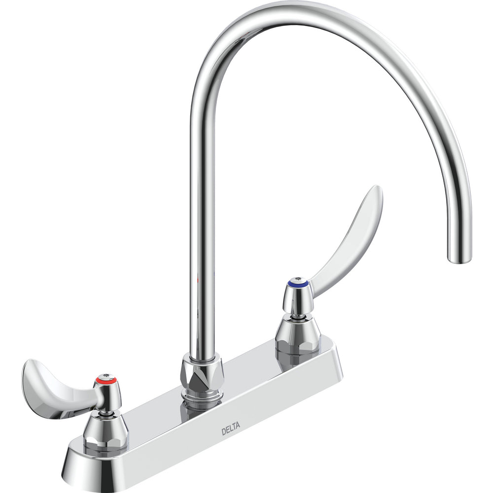 Delta Commercial 26C3974-R7 Two-Handle Deck-Mount Sink Faucet with Gooseneck Spout