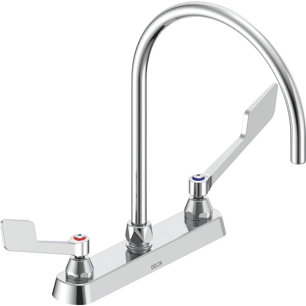 Delta Commercial 26C3975-R7 Two-Handle Deck-Mount Sink Faucet with Gooseneck Spout