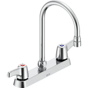 Delta Commercial 26T3933 Two-Handle Deck-Mount Sink Faucet with Gooseneck Spout