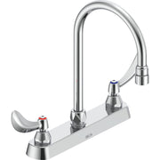 Delta Commercial 26T3934 Two-Handle Deck-Mount Sink Faucet with Gooseneck Spout - Chrome