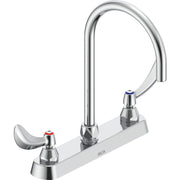 Delta Commercial 26T3974 Two-Handle Deck-Mount Sink Faucet with Gooseneck Spout - Chrome