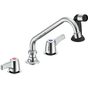 Delta Commercial 27C1233 Two-Handle Deck-Mount Sink Faucet with Side Spray - Chrome