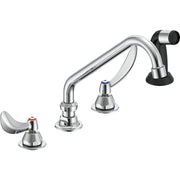 Delta Commercial 27C1234 Two-Handle Deck-Mount Sink Faucet with Side Spray