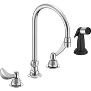 Delta Commercial 27C1934 Two-Handle Deck-Mount Sink Faucet with Side Spray - Chrome